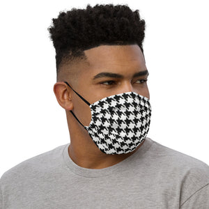 Houndstooth - Black & White - Premium face mask