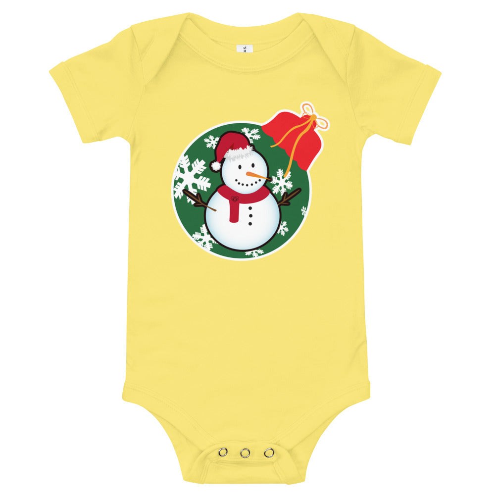 Christmas - Snowman - Personalized Baby One Piece