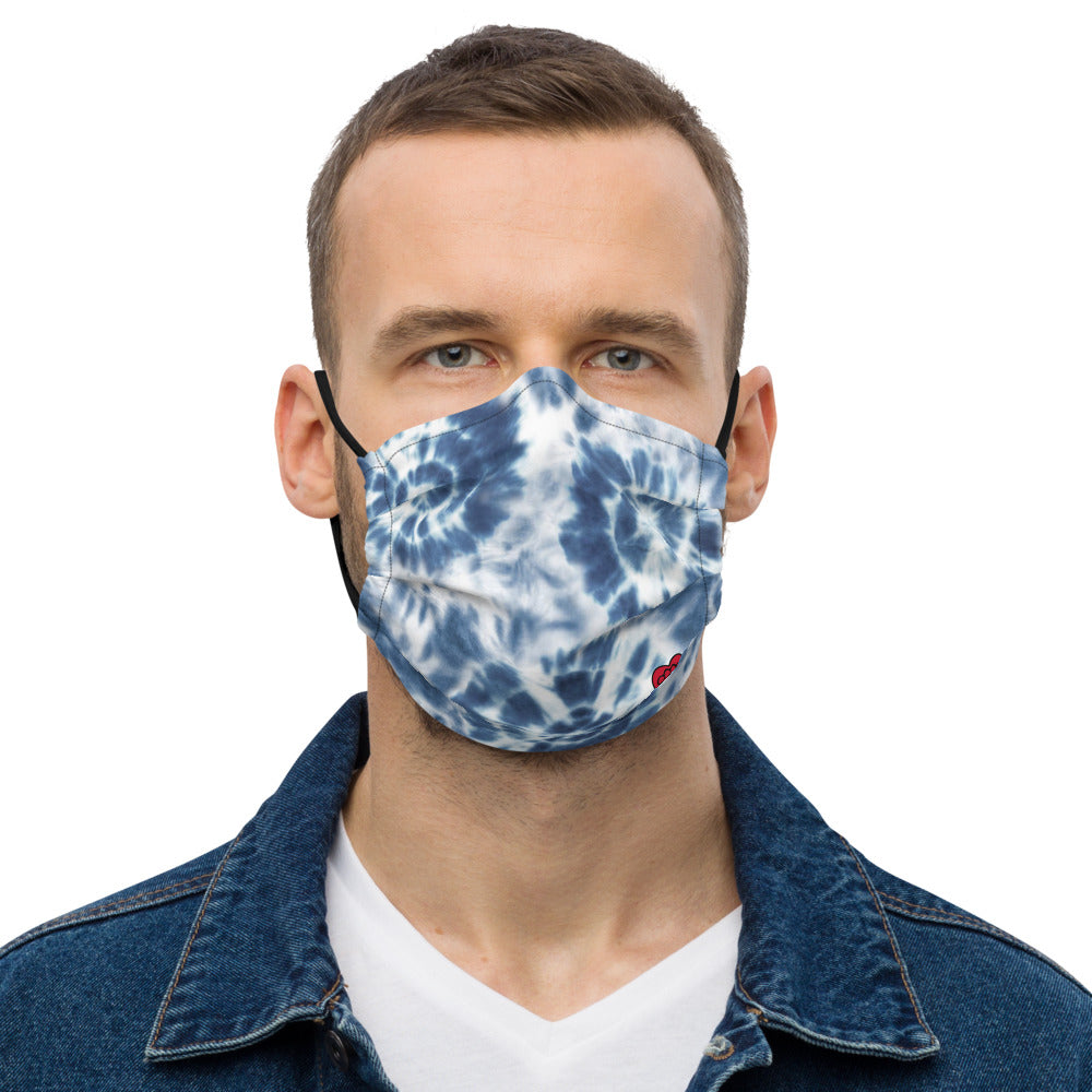 Tie Dye - Baby Blue Drops - Premium face mask