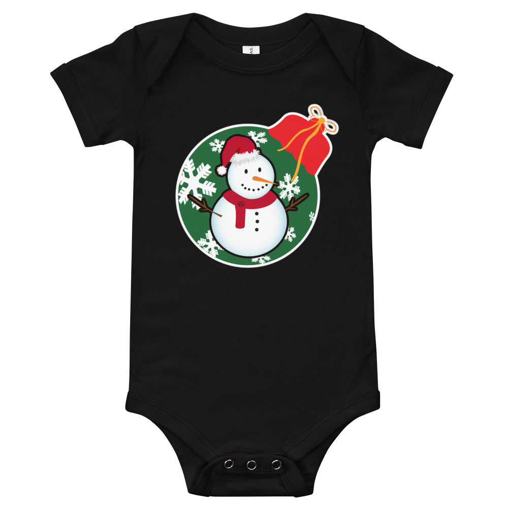 Christmas - Snowman - Personalized Baby One Piece