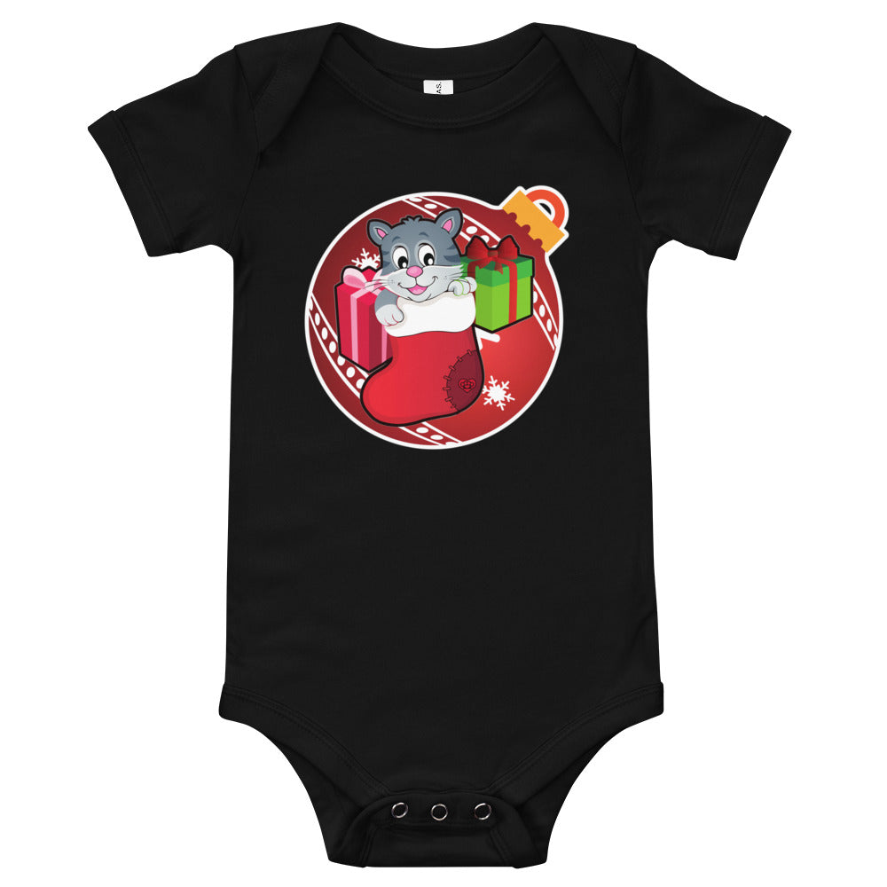 Christmas - Kitty - Personalized Baby One Piece