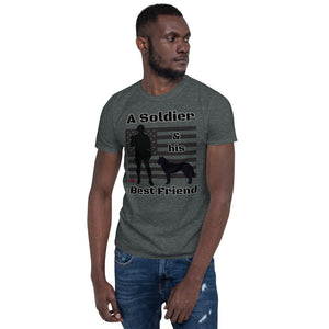 Soldier & Best Friend Dog - Husky - Short-Sleeve Unisex T-Shirt