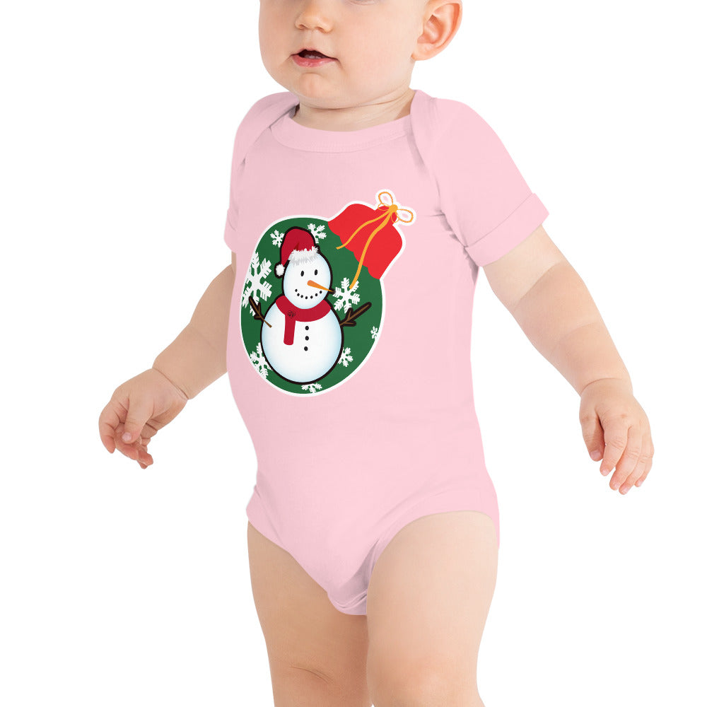 Christmas - Snowman - Personalized Baby One Piece