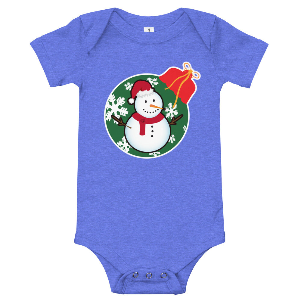 Christmas - Snowman - Personalized Baby One Piece