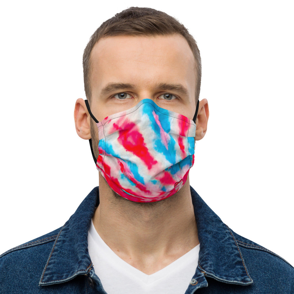 Tie Dye - Red White & Boom - Premium face mask