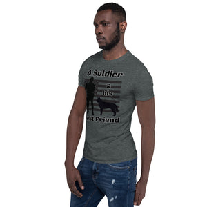 Soldier & Best Friend Dog - Husky - Short-Sleeve Unisex T-Shirt