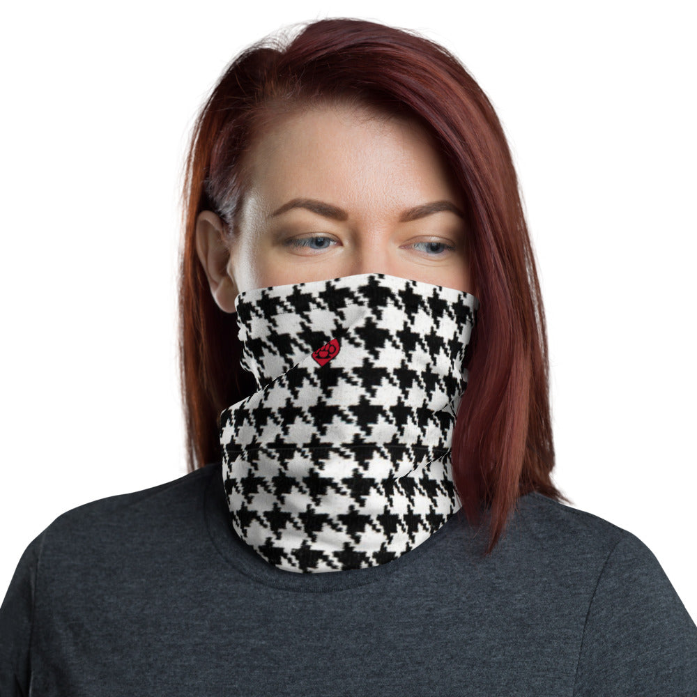 Houndstooth Black/White - Unisex Face Cover/Neck Gaiter