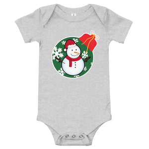 Christmas - Snowman - Personalized Baby One Piece