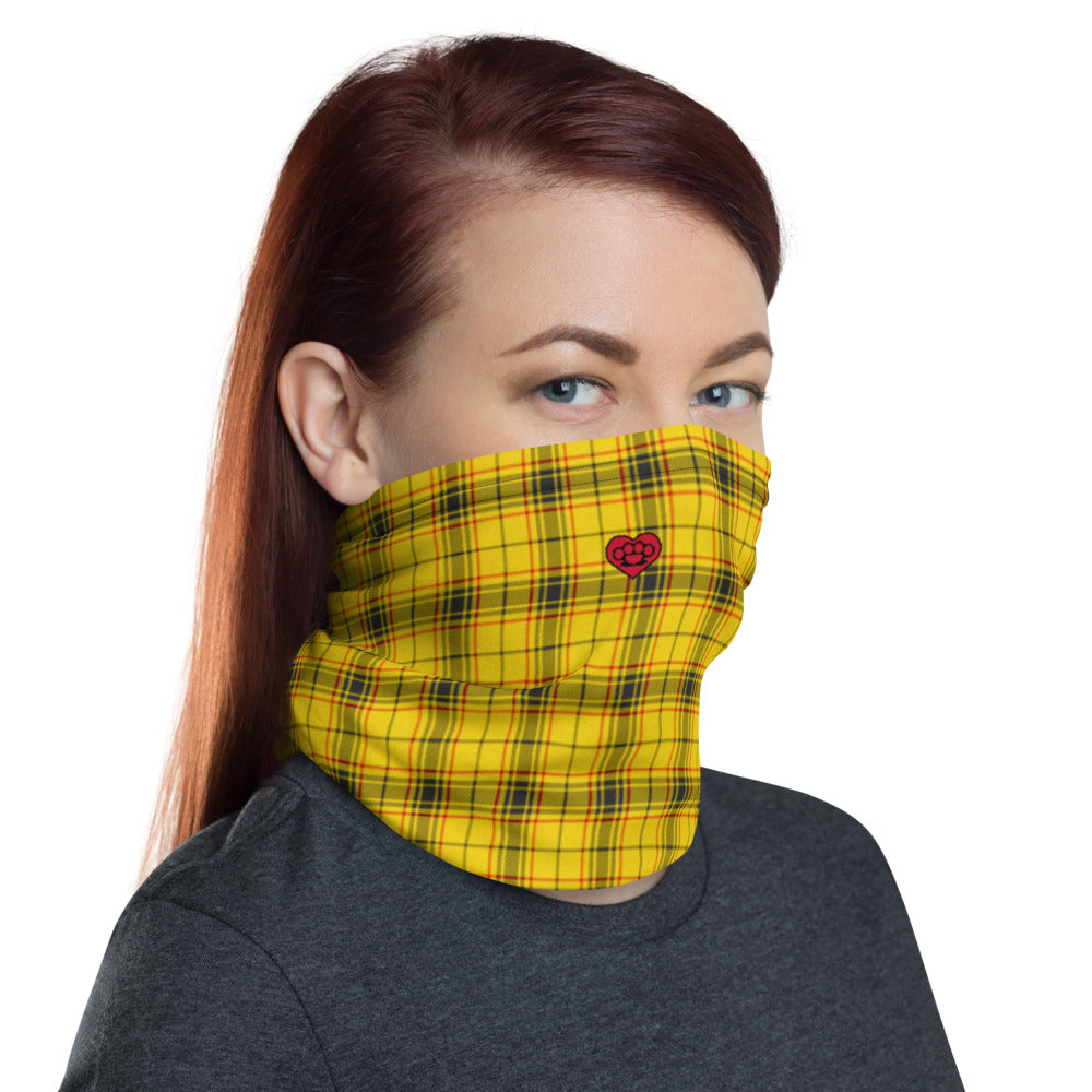 Tartan Yellow/Black - Unisex Face Cover/Neck Gaiter