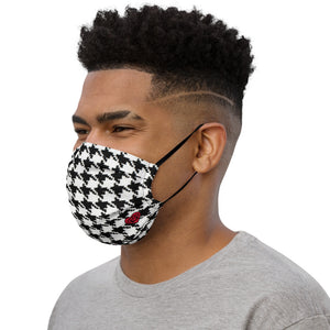 Houndstooth - Black & White - Premium face mask