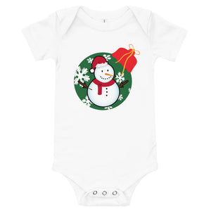 Christmas - Snowman - Personalized Baby One Piece