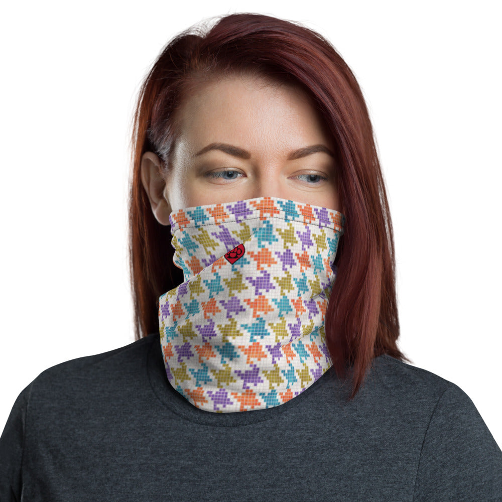 Houndstooth Multi-Color - Unisex Face Cover/Neck Gaiter