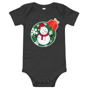 Christmas - Snowman - Personalized Baby One Piece