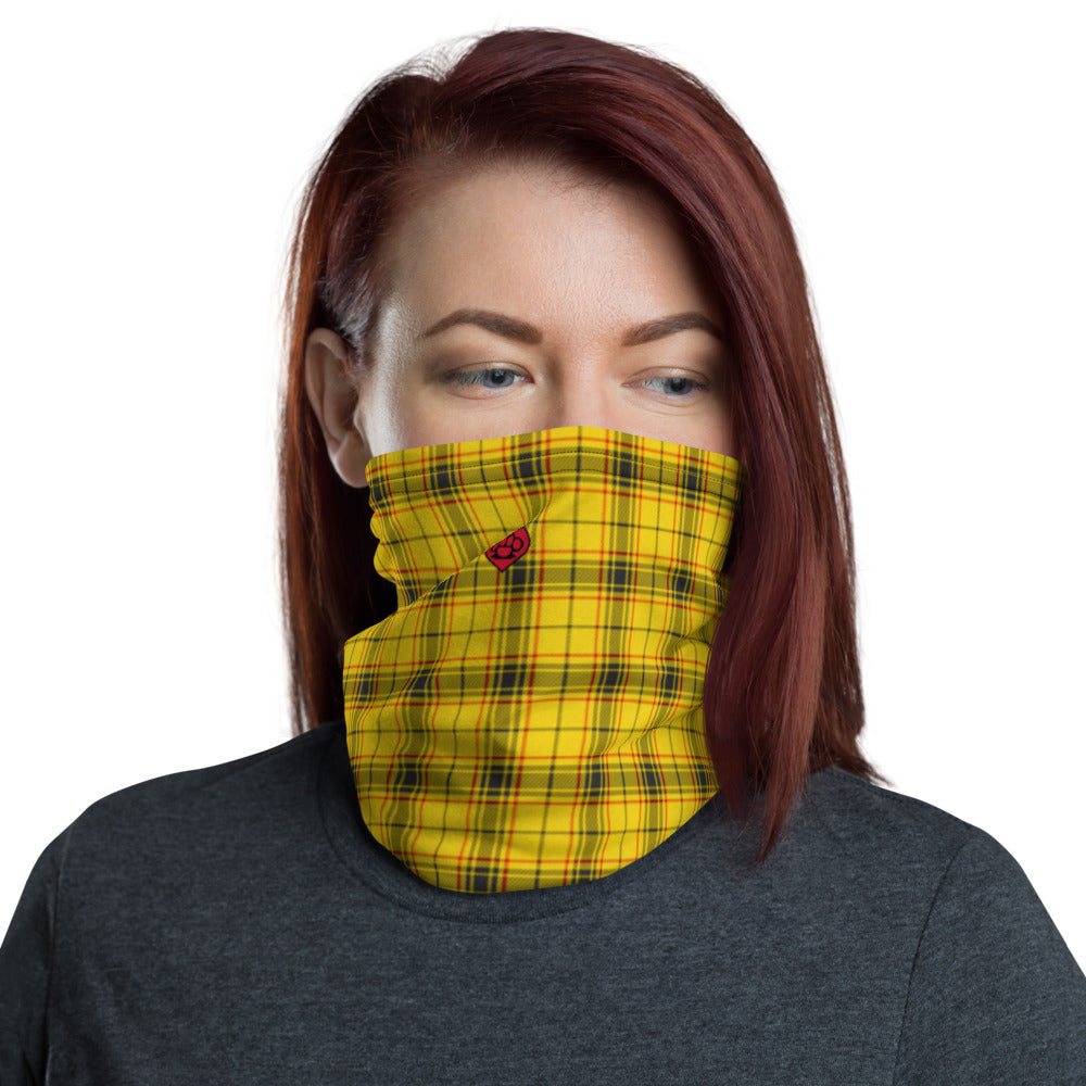 Tartan Yellow/Black - Unisex Face Cover/Neck Gaiter