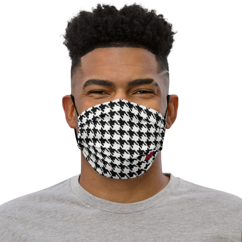 Houndstooth - Black & White - Premium face mask