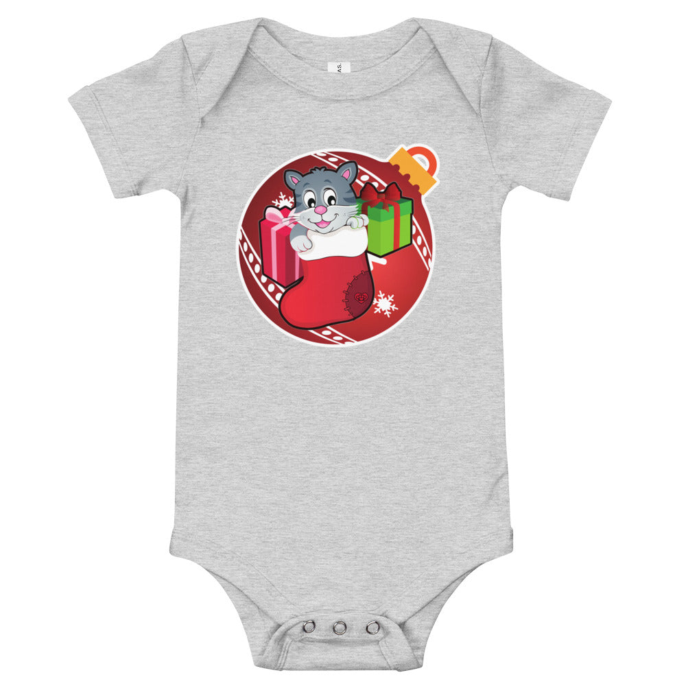 Christmas - Kitty - Personalized Baby One Piece