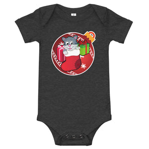 Christmas - Kitty - Personalized Baby One Piece